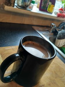coffee, mug of coffee, hot coffee, black mug